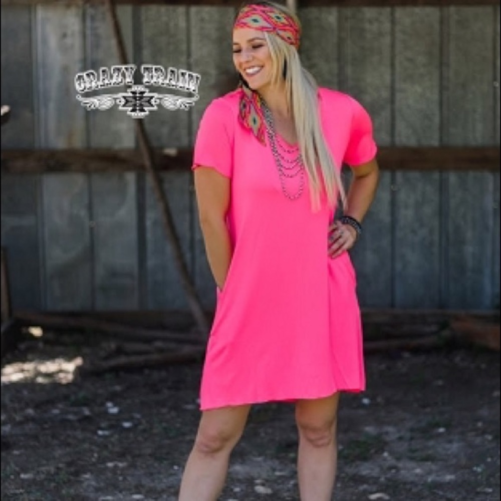 Neon Pink Druzzy Dress